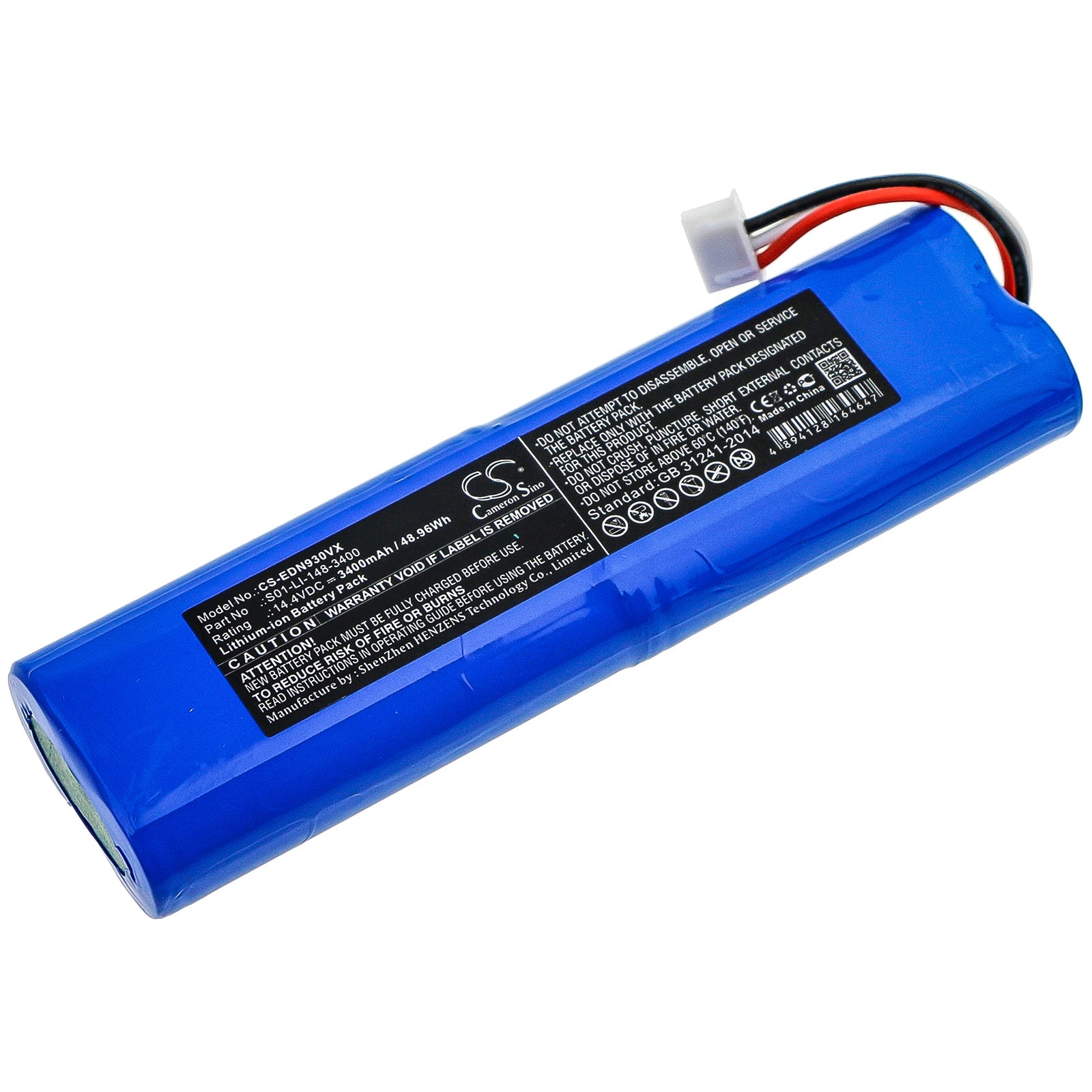 Li-ion Battery fits Ecovacs, Deebot Ozmo 900, Deebot Ozmo 901 14.4V, 3400mAh Vacuum Cameron Sino Technology Limited
