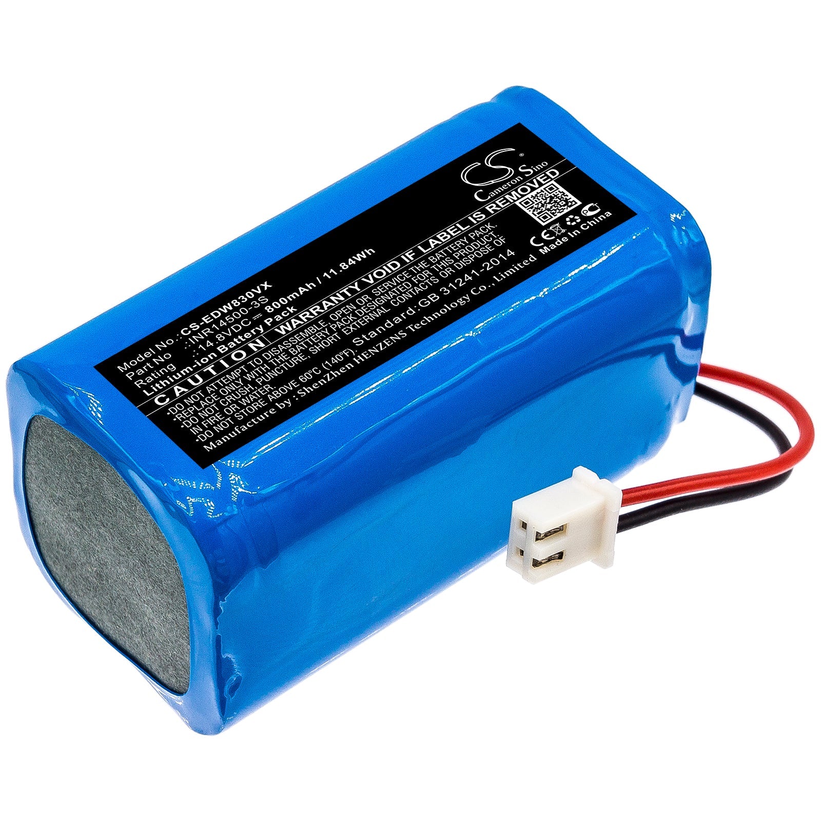 Li-ion Battery fits Ecovacs, Inr14500-3s 14.8V, 800mAh Vacuum Cameron Sino Technology Limited