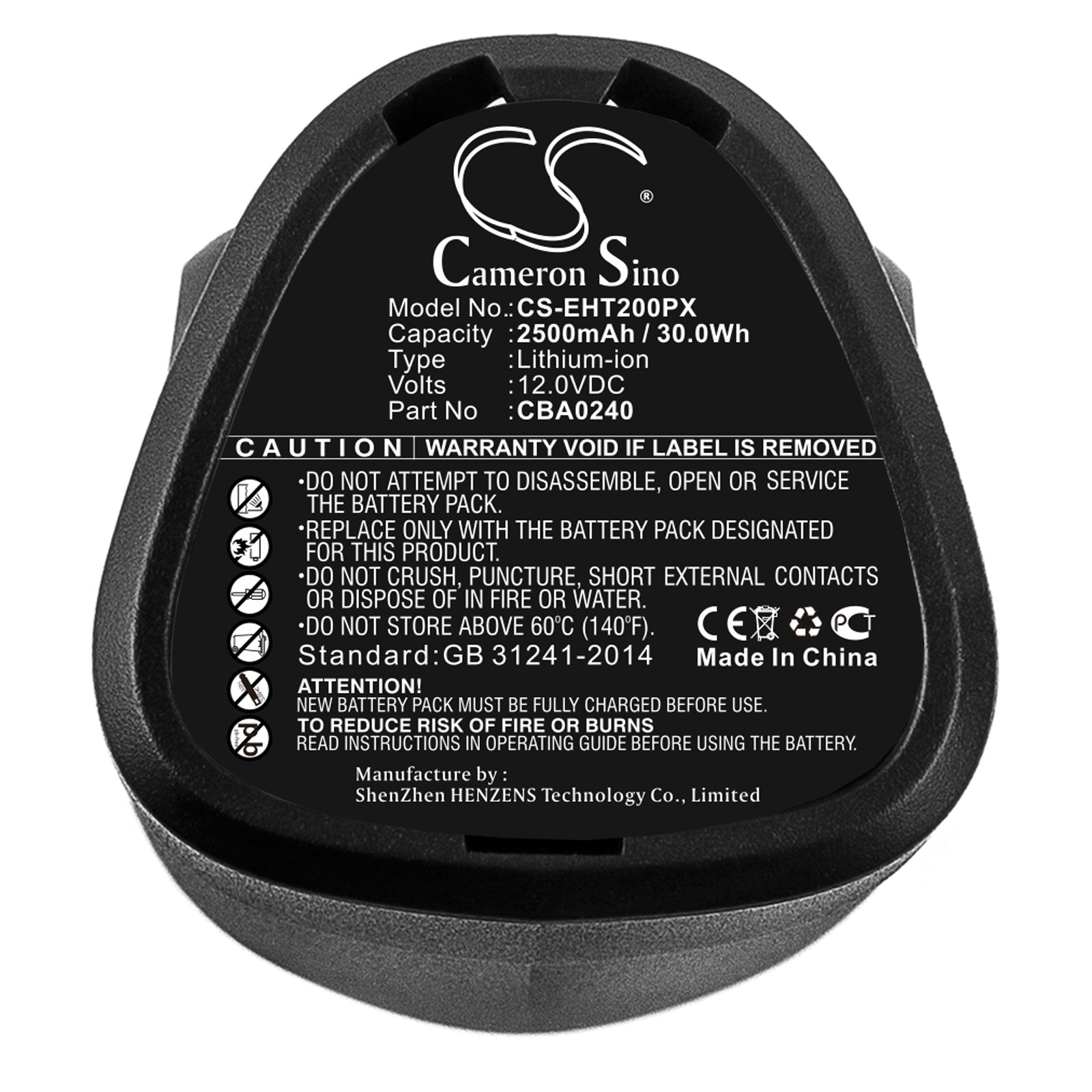 Li-ion Battery fits Ego, Cht2001e Cordless Shrub, Cht2001e Grass Shears 12.0V, 2500mAh Gardening Tools Cameron Sino Technology Limited