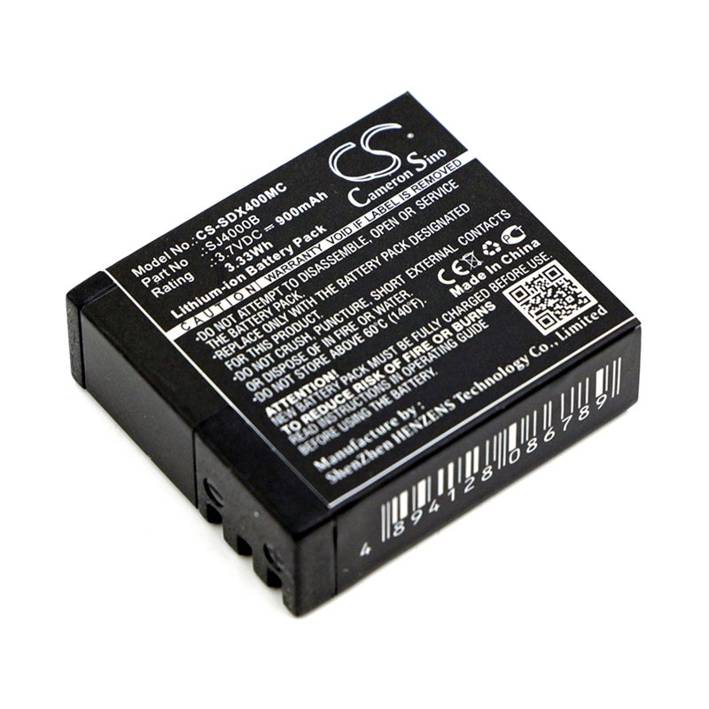 Li-ion Battery fits Eken, H8, H8 Pro, H8r 3.7V, 900mAh Camera Cameron Sino Technology Limited