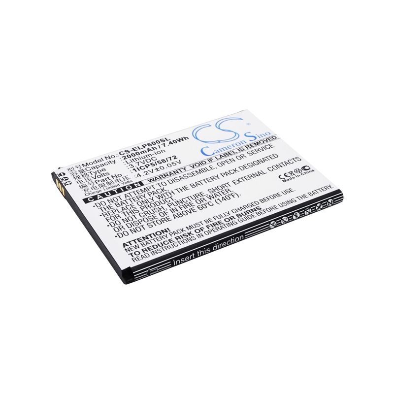 Li-ion Battery fits Elephone, p6000, p6000s, precious p6000 3.7V, 2000mAh Communications Cameron Sino Technology Limited