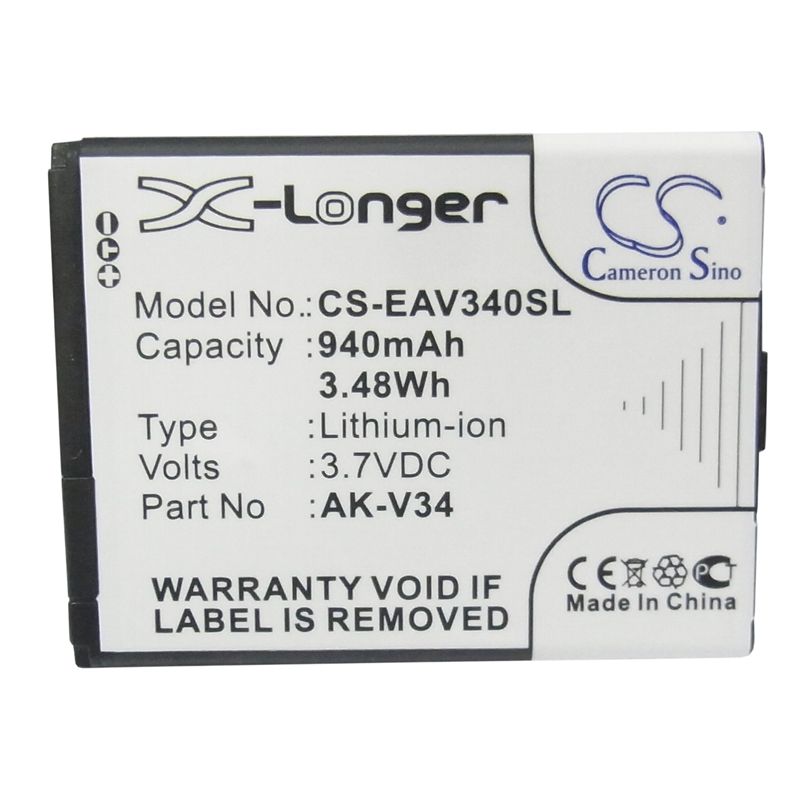 Li-ion Battery fits Emporia, glam, v34, v34_001 3.7V, 940mAh Communications Cameron Sino Technology Limited (Suspended)