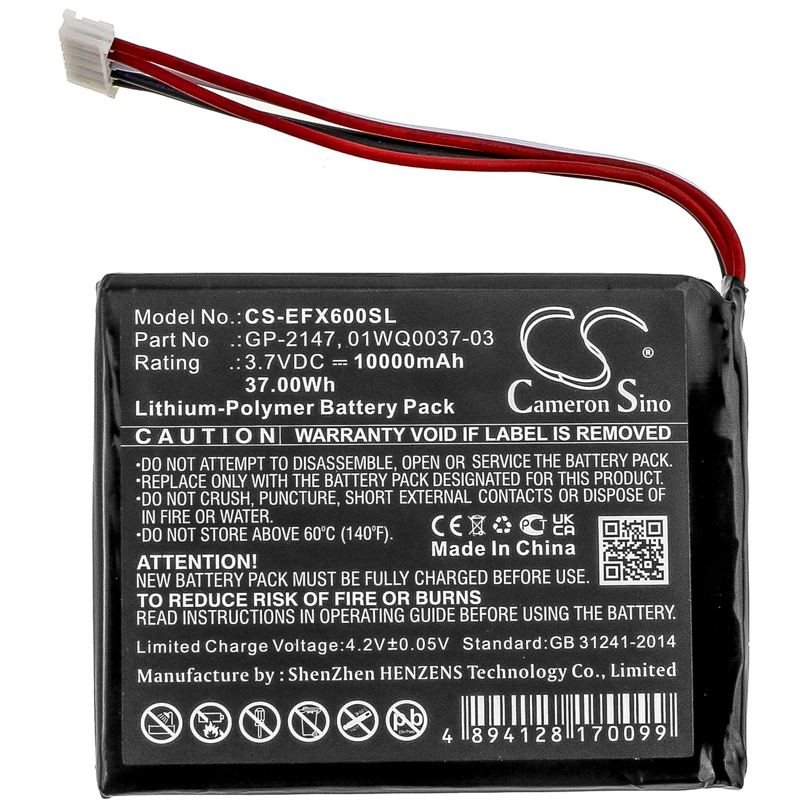 Li-ion Battery fits Exfo, Max-600, Max-605, Max-610 3.7V, 10000mAh Equipment & Survey & Test Cameron Sino Technology Limited