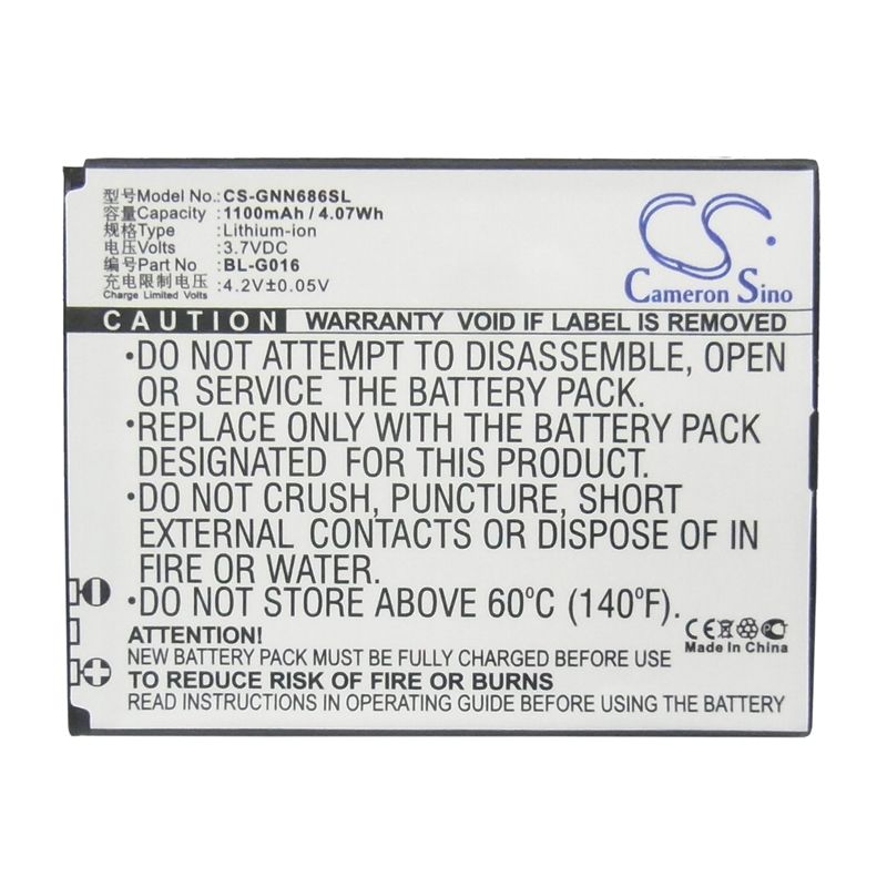 Li-ion Battery fits Explay, infinity, infinity ii, gionee 3.7V, 1100mAh Mobile & SmartPhone Cameron Sino Technology Limited