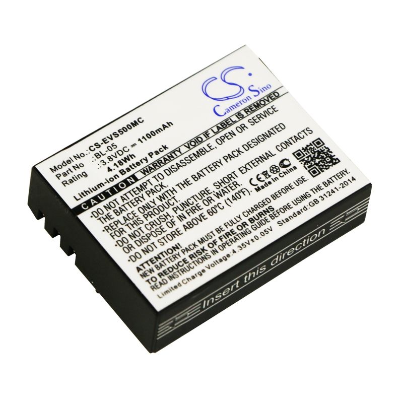Li-ion Battery fits Ezviz, S5 Plus, S5 Plus Sports 3.8V, 1100mAh Camera Cameron Sino Technology Limited