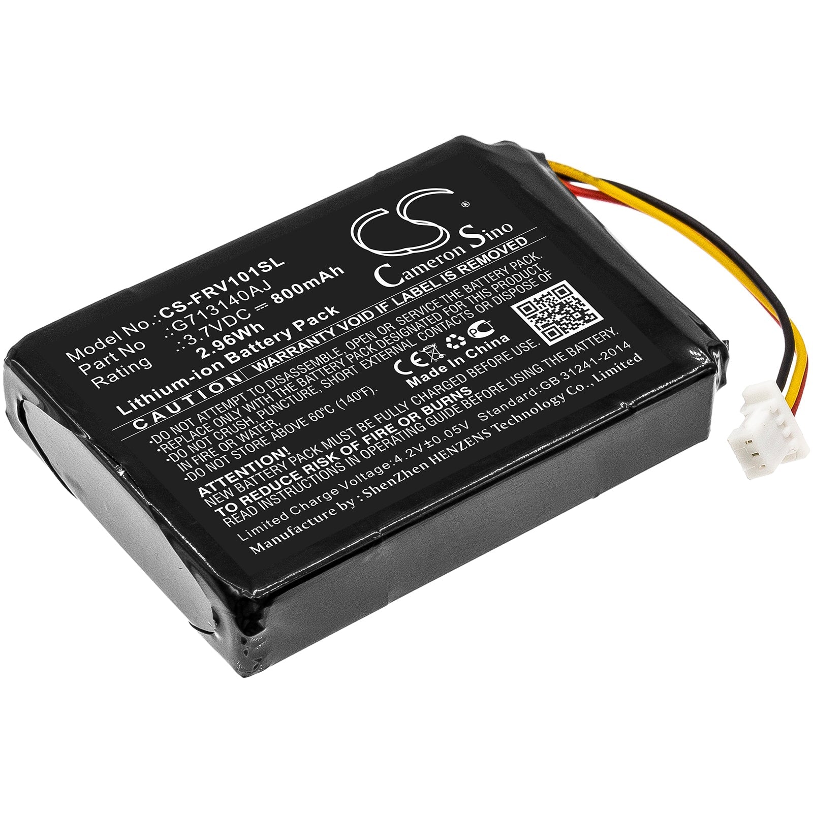 Li-ion Battery fits Flir, Fx, Fxv101 3.7V, 800mAh Home Security Camera Cameron Sino Technology Limited