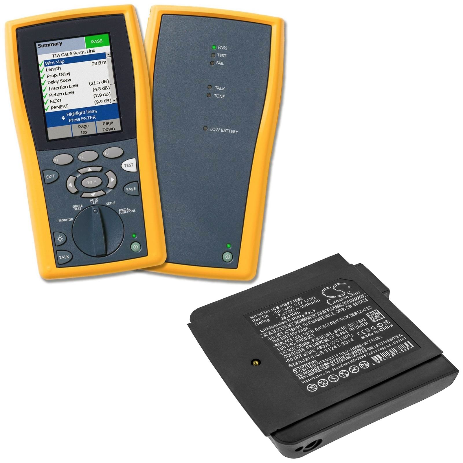 Li-ion Battery fits Fluke, Dtx-1200-m, Dtx-1200-ms, Dtx-1800-m 7.4V, 5200mAh Equipment & Survey & Test Cameron Sino Technology Limited