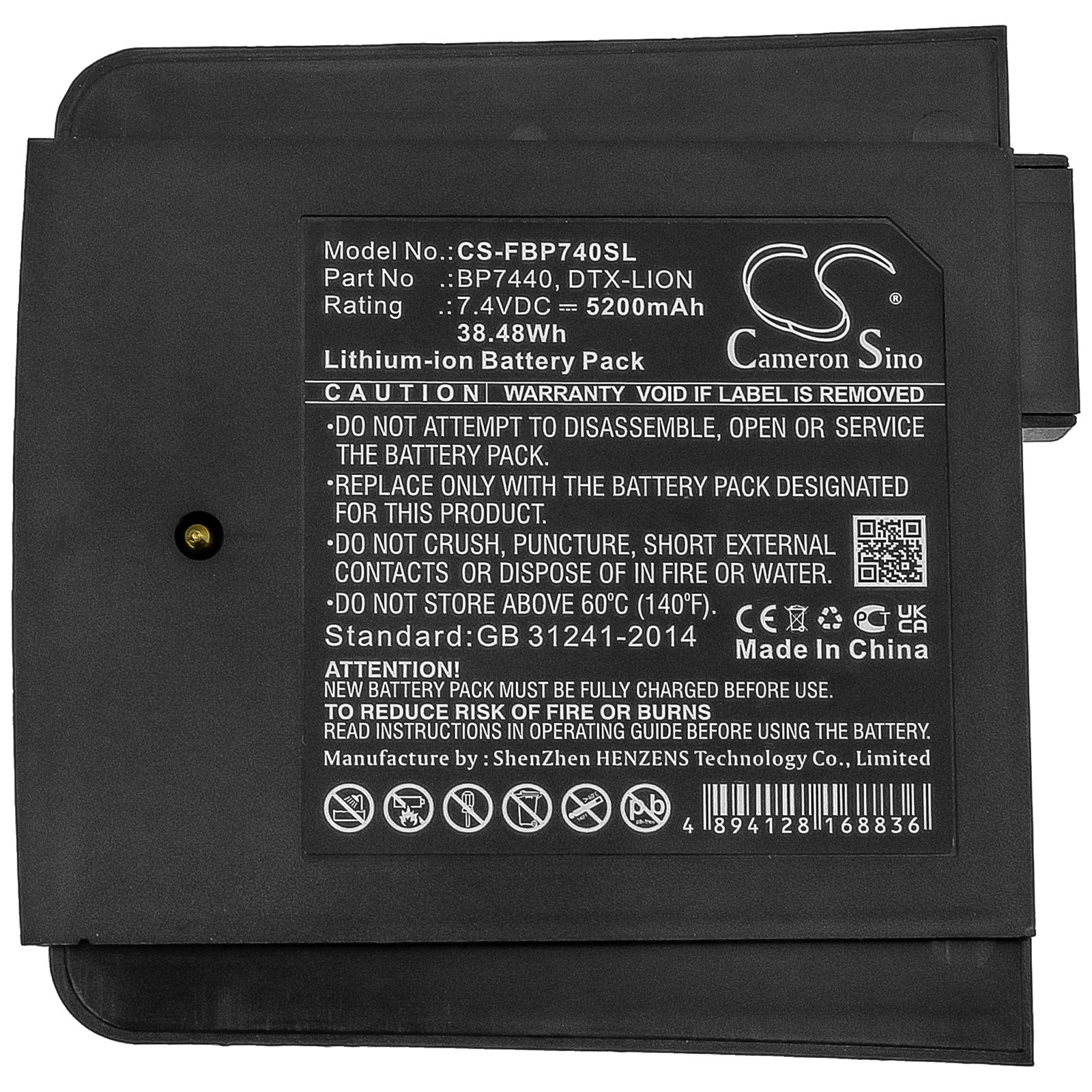 Li-ion Battery fits Fluke, Dtx-1200-m, Dtx-1200-ms, Dtx-1800-m 7.4V, 5200mAh Equipment & Survey & Test Cameron Sino Technology Limited