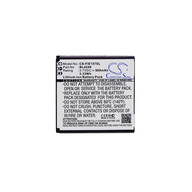 Li-ion Battery fits Fly, e145tv, e157 3.7V, 900mAh Mobile & SmartPhone Cameron Sino Technology Limited