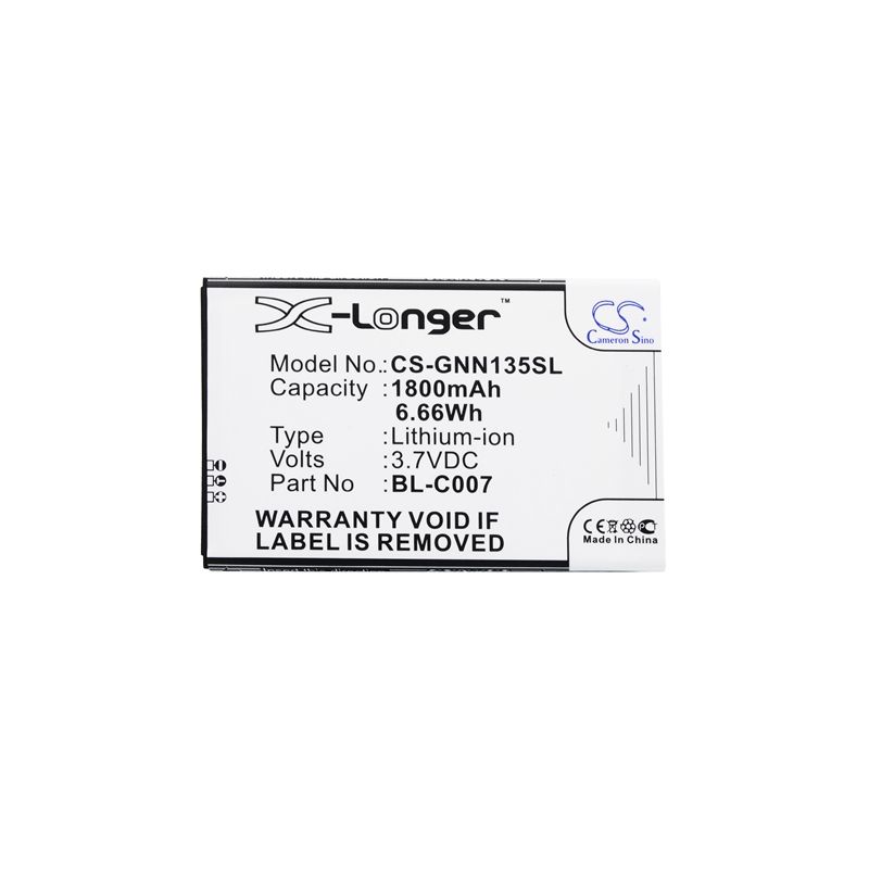 Li-ion Battery fits Fly, iq230, gionee, c605 3.7V, 1800mAh Communications Cameron Sino Technology Limited