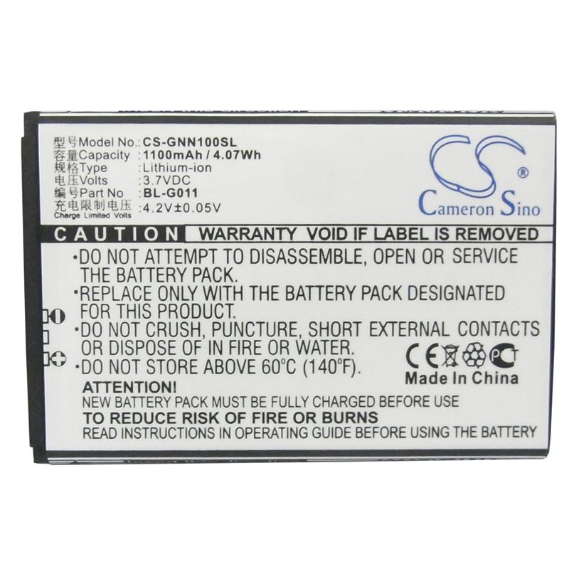 Li-ion Battery fits Fly, iq235, gionee, gn100 3.7V, 1100mAh Mobile & SmartPhone Cameron Sino Technology Limited