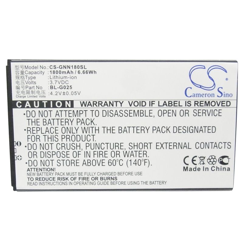 Li-ion Battery fits Fly, iq440, iq440 energie, gionee 3.7V, 1800mAh Communications Cameron Sino Technology Limited (Suspended)