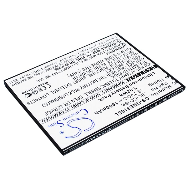 Li-ion Battery fits Fly, iq4410, gionee, e3 3.7V, 1600mAh Mobile & SmartPhone Cameron Sino Technology Limited