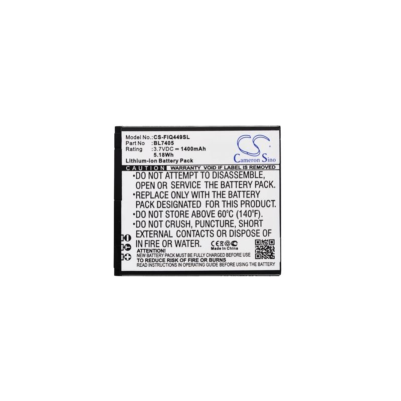 Li-ion Battery fits Fly, iq449 3.7V, 1400mAh Mobile & SmartPhone Cameron Sino Technology Limited