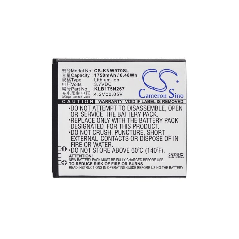 Li-ion Battery fits Fly, n970, n970s, w970 v973 v870 3.7V, 1750mAh Mobile & SmartPhone Cameron Sino Technology Limited