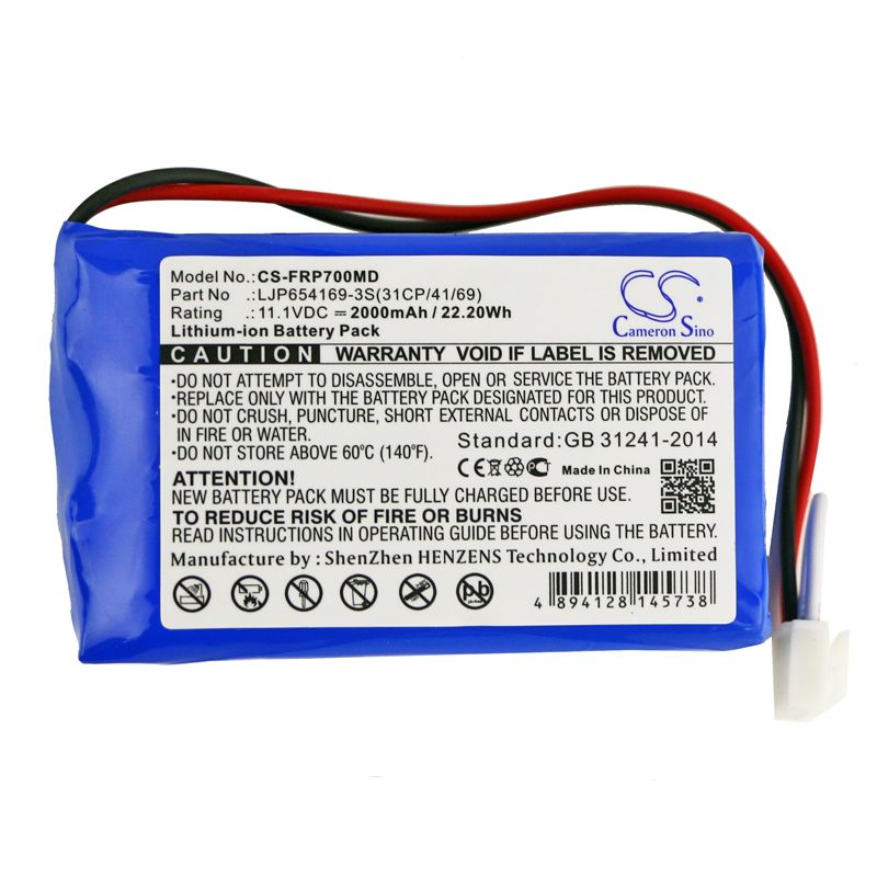 Li-ion Battery fits Fresenius, Fbalco0059, Infusion Vp7 Pumps, Vp7 11.1V, 2000mAh Medical Cameron Sino Technology Limited