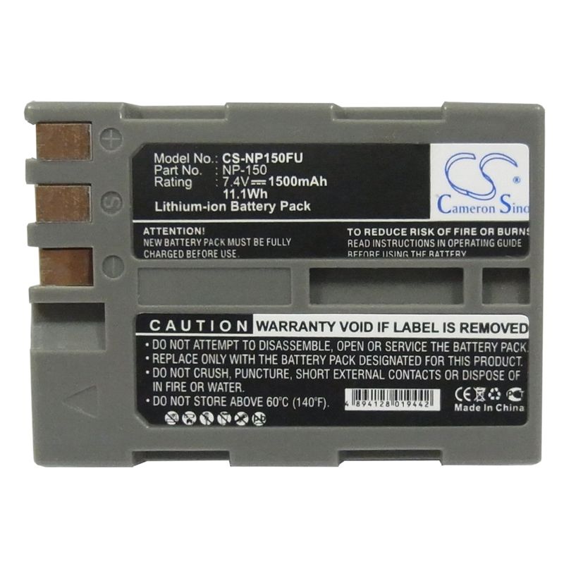 Li-ion Battery fits Fujifilm, Bc-150, Finepix S5 Pro, Is Pro 7.4V, 1500mAh Camera Cameron Sino Technology Limited