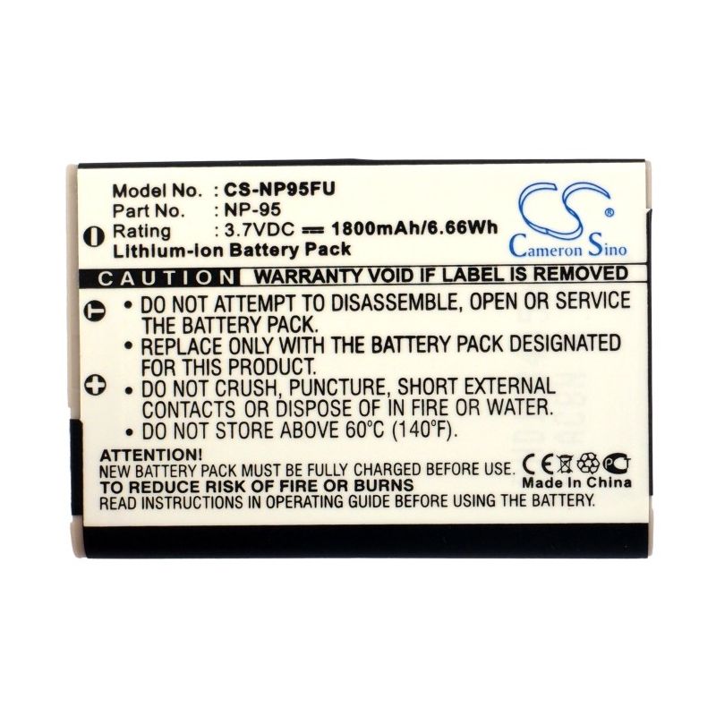 Li-ion Battery fits Fujifilm, Finepix F30, Finepix F31fd, Ricoh 3.7V, 1800mAh Camera Cameron Sino Technology Limited