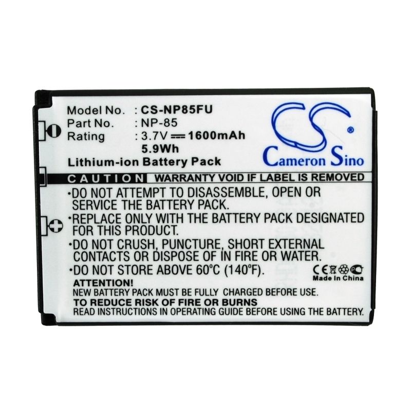 Li-ion Battery Fits Fujifilm, Finepix F305, Finepix Sl1000, Finepix Sl240 3.7v, 1600mah Camera Cameron Sino Technology Limited