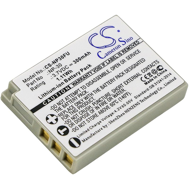 Li-ion Battery fits Fujifilm, Finepix F440, Finepix F440 Zoom, Finepix F450 3.7V, 300mAh Camera Cameron Sino Technology Limited