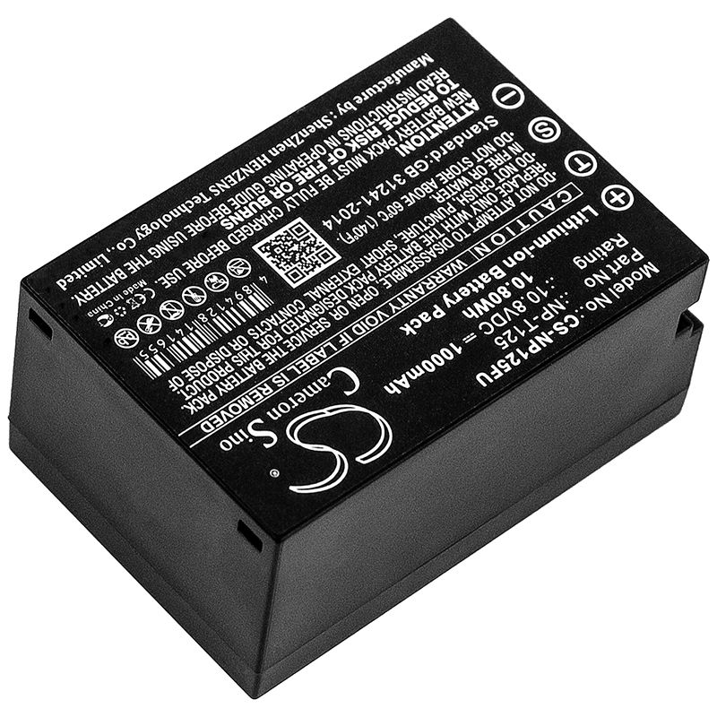 Li-ion Battery fits Fujifilm, Gfx 50s, Medium Format Gfx 10.8V, 1000mAh Camera Cameron Sino Technology Limited
