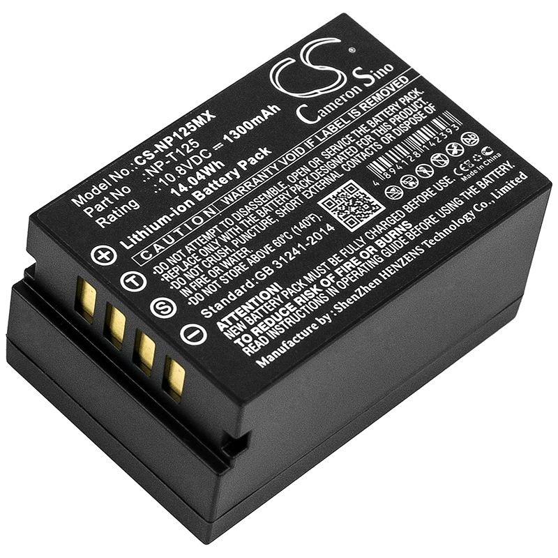 Li-ion Battery fits Fujifilm, Gfx 50s, Medium Format Gfx 10.8V, 1300mAh Camera Cameron Sino Technology Limited