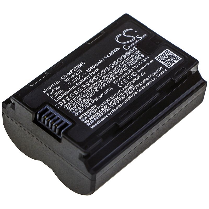 Li-ion Battery fits Fujifilm, X-t4 7.4V, 2000mAh Camera Cameron Sino Technology Limited