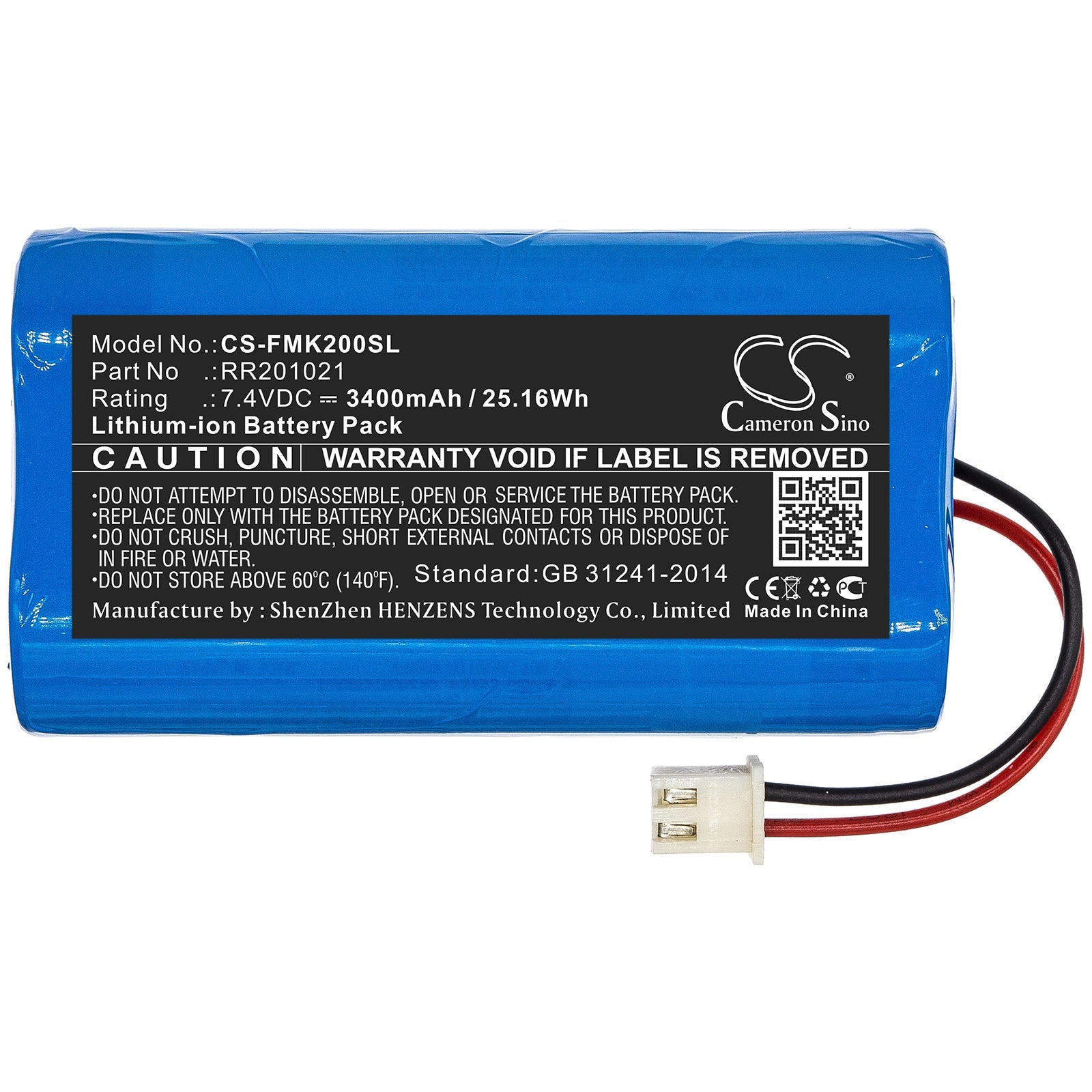 Li-ion Battery fits Fusion, Rr201021 7.4V, 3400mAh Equipment & Survey & Test Cameron Sino Technology Limited