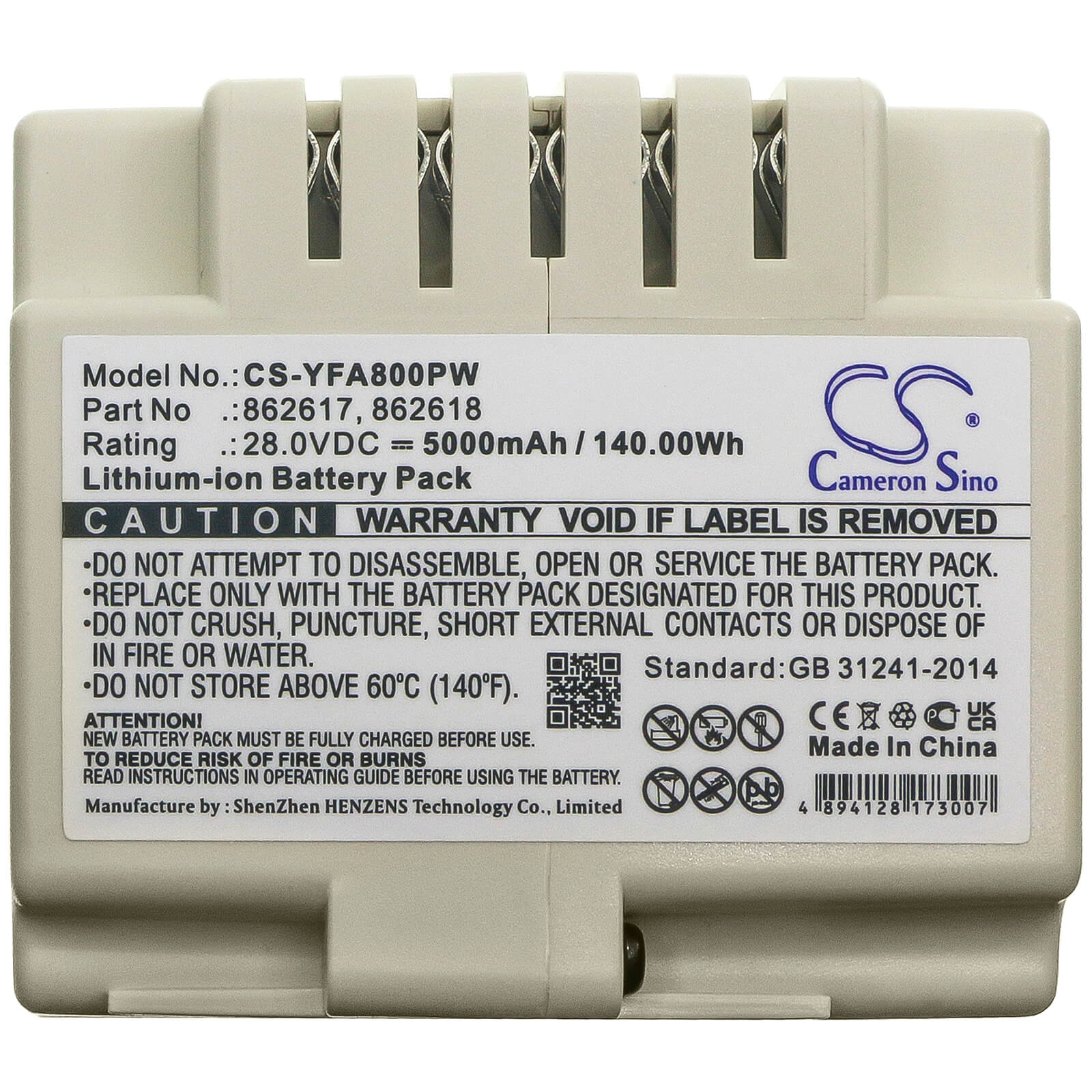 Li-ion Battery fits Gardenline, R800easy 28.0V, 5000mAh / 140.00Wh Lawn Mowers Cameron Sino Technology Limited