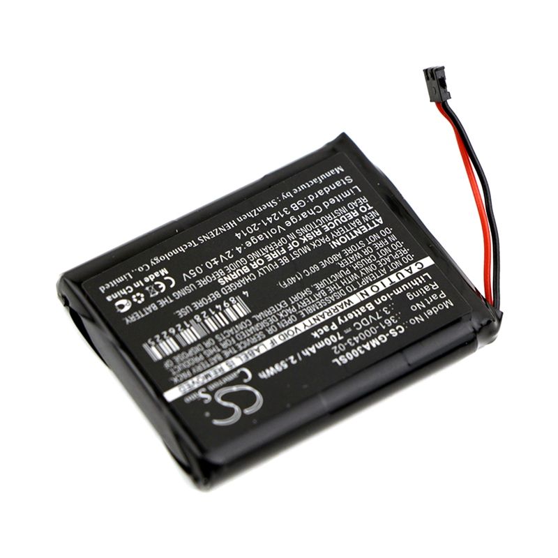 Li-ion Battery Fits Garmin, 010-01690-00, Approach G30 3.7v, 700mah GPS & Navigator Cameron Sino Technology Limited
