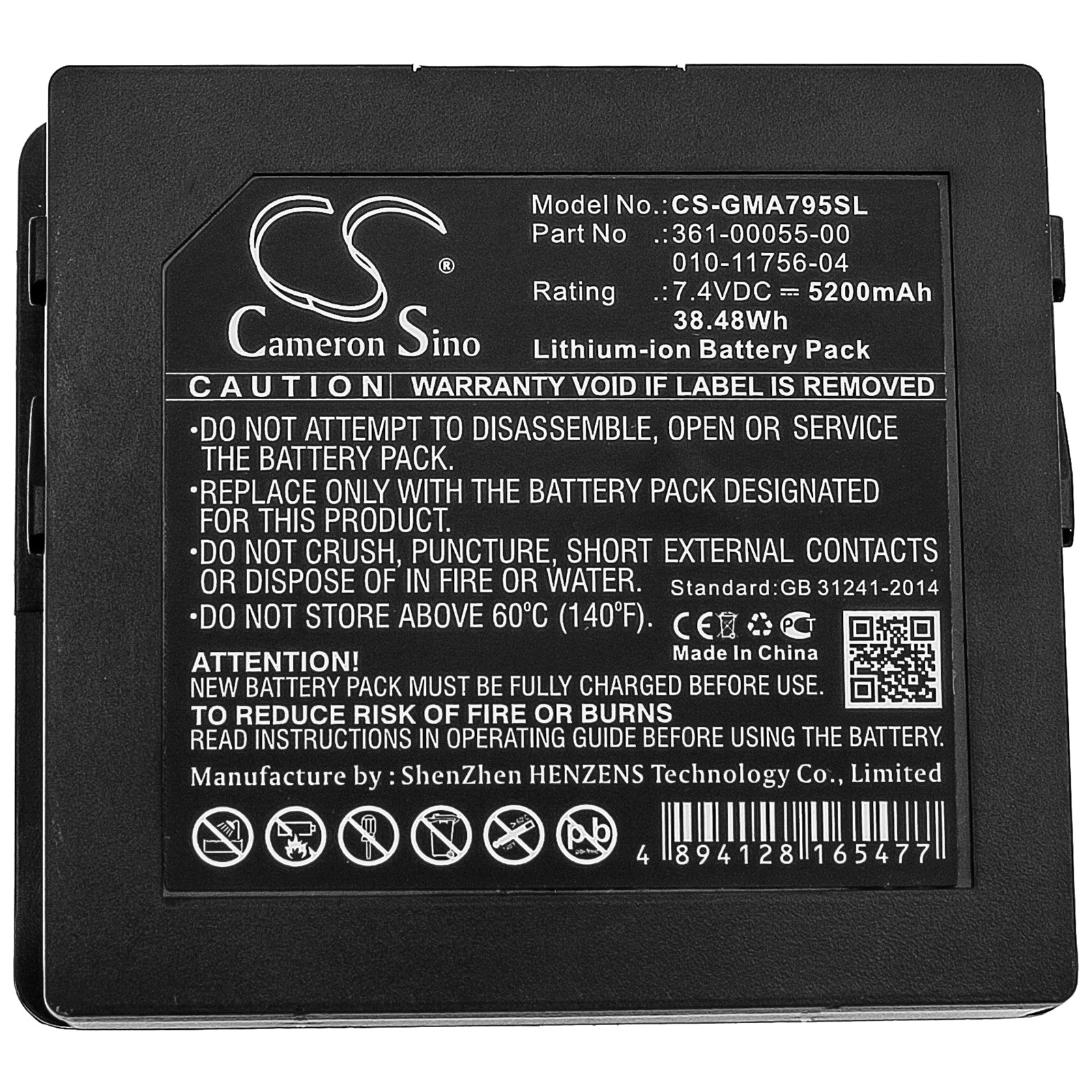 Li-ion Battery fits Garmin, Aera 795, Aera 796 7.4V, 5200mAh GPS & Navigator Cameron Sino Technology Limited