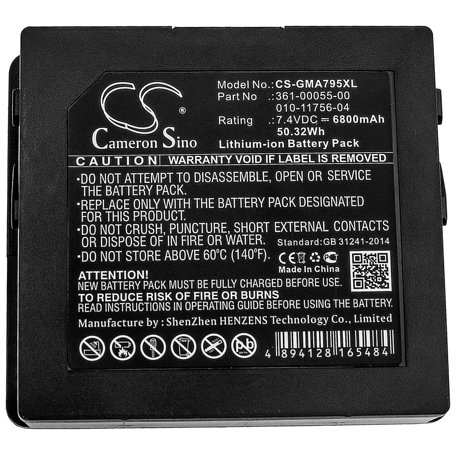 Li-ion Battery fits Garmin, Aera 795, Aera 796 7.4V, 6800mAh GPS & Navigator Cameron Sino Technology Limited