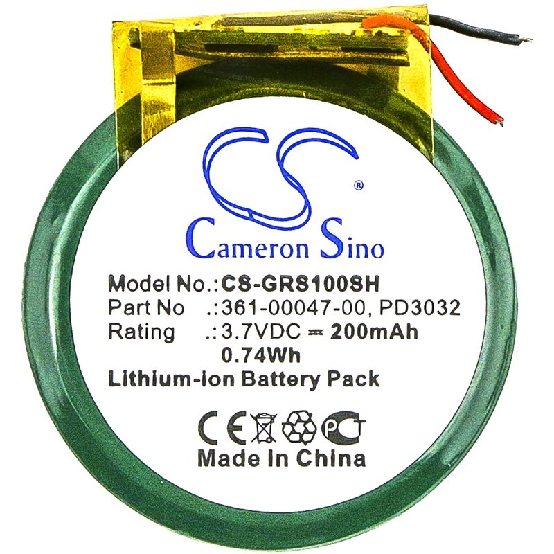 Li-ion Battery Fits Garmin, Approach S1, Forerunner 110, Forerunner 210 3.7v, 200mah Smartwatch Cameron Sino Technology Limited