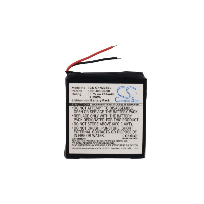 Li-ion Battery Fits Garmin, Forerunner 205, Forerunner 305, Forerunner 305i 3.7v, 700mah GPS & Navigator Cameron Sino Technology Limited