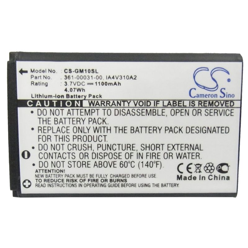 Li-ion Battery Fits Garmin, Gps Mobile 10, Gps Mobile 10x, Gps10 3.7v, 1100mah GPS & Navigator Cameron Sino Technology Limited