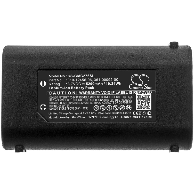 Li-ion Battery fits Garmin, Gpsmap 276cx 3.7V, 5200mAh GPS & Navigator Cameron Sino Technology Limited