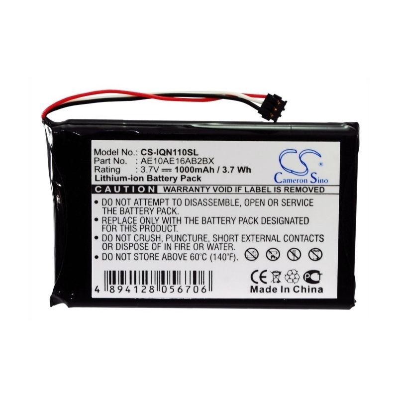 Li-ion Battery fits Garmin, Nuvi 1100, Nuvi 1100lm 3.7V, 1000mAh GPS & Navigator Cameron Sino Technology Limited
