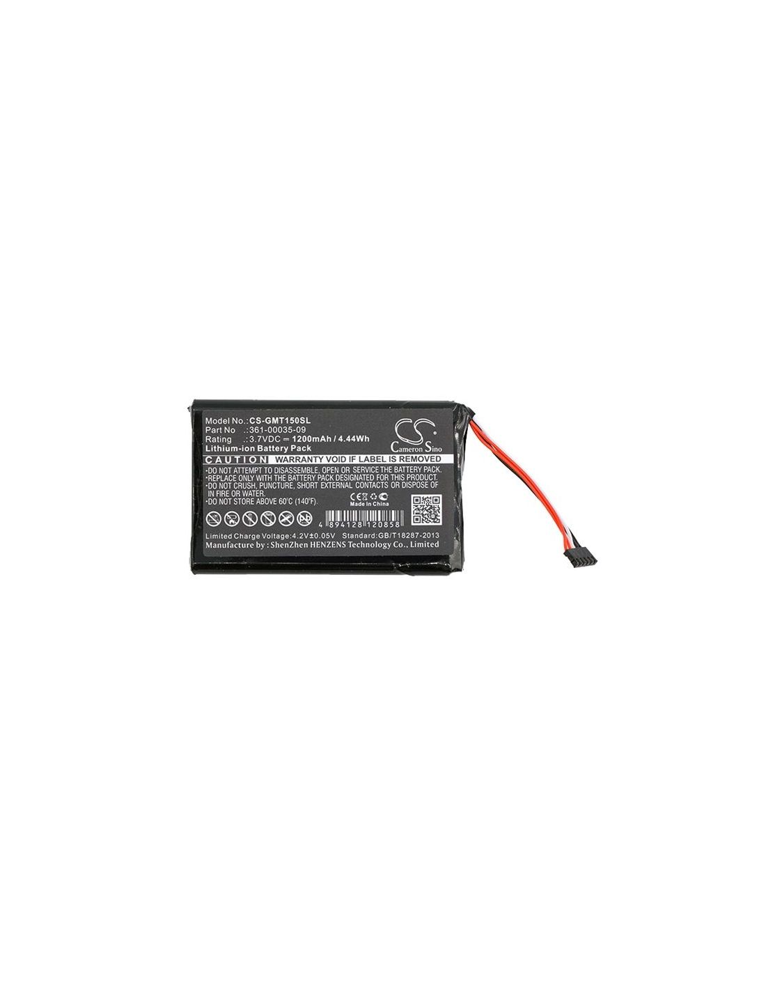 Li-ion Battery fits Garmin, T 5 Mini, Tt 15 Mini, 3.7V, 1200mAh Dog Collar Cameron Sino Technology Limited