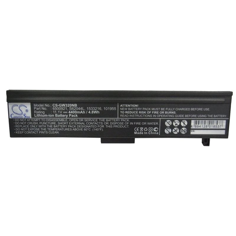 Li-ion Battery fits Gateway, 4000, 4012gz, 4024gz 11.1V, 4400mAh Computer Cameron Sino Technology Limited