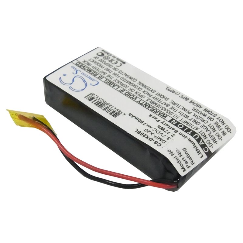 Li-ion Battery fits Gateway, Dmp-x20 Mp3 Player, Gateway 3.7V, 750mAh Media Player Cameron Sino Technology Limited