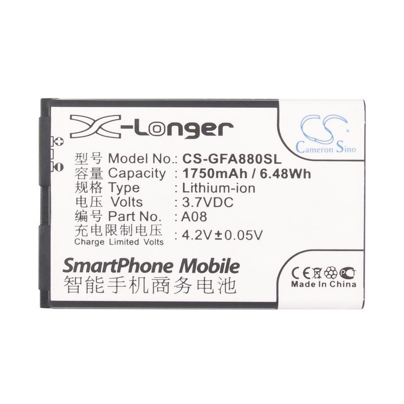 Li-ion Battery fits Gfive, a78, a79, a86 3.7V, 1750mAh Mobile & SmartPhone Cameron Sino Technology Limited