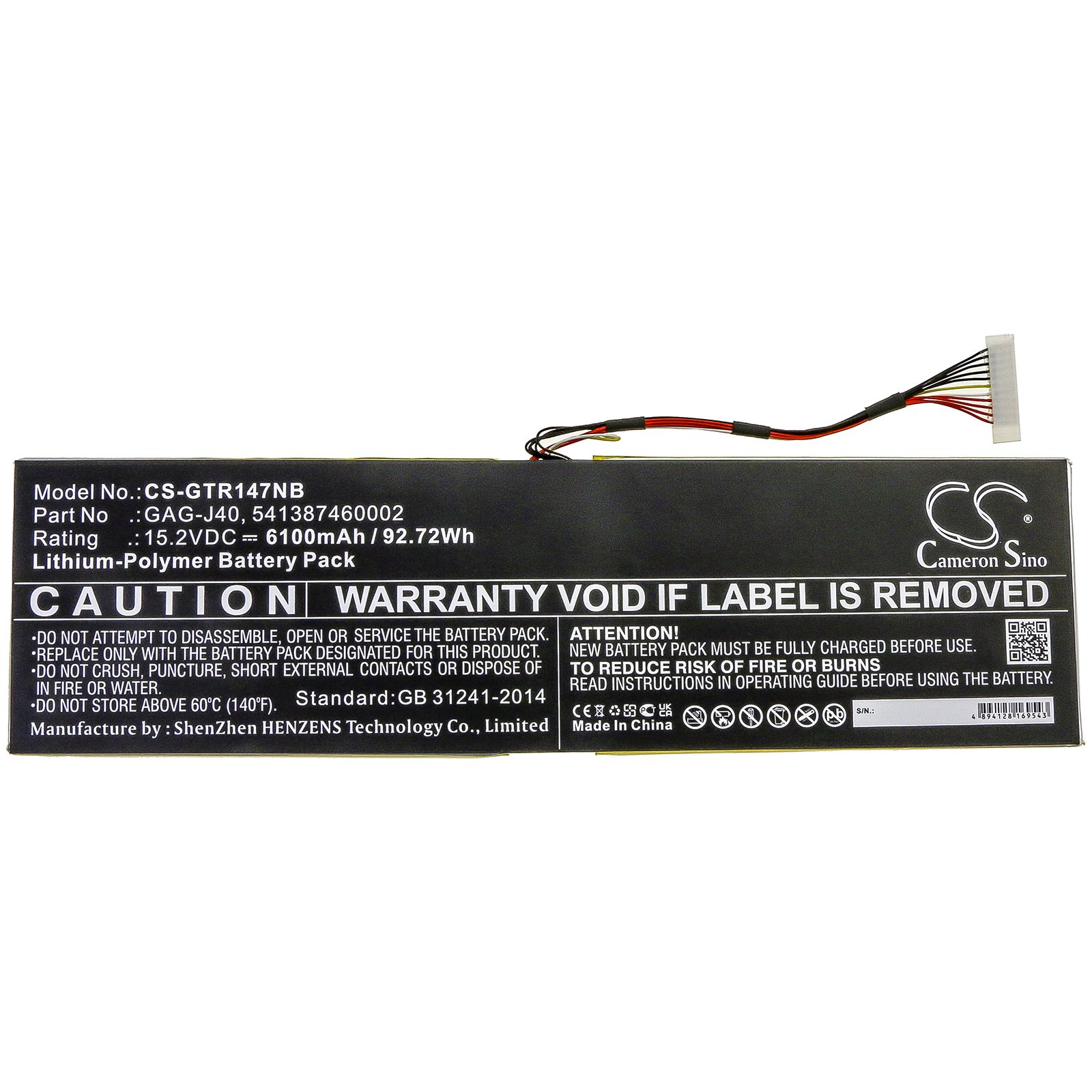 Li-ion Battery fits Gigabyte, Aero 14, Aero 14 P64wv7-de325tb, Aero 14 V8 15.2V, 6100mAh Computer Cameron Sino Technology Limited