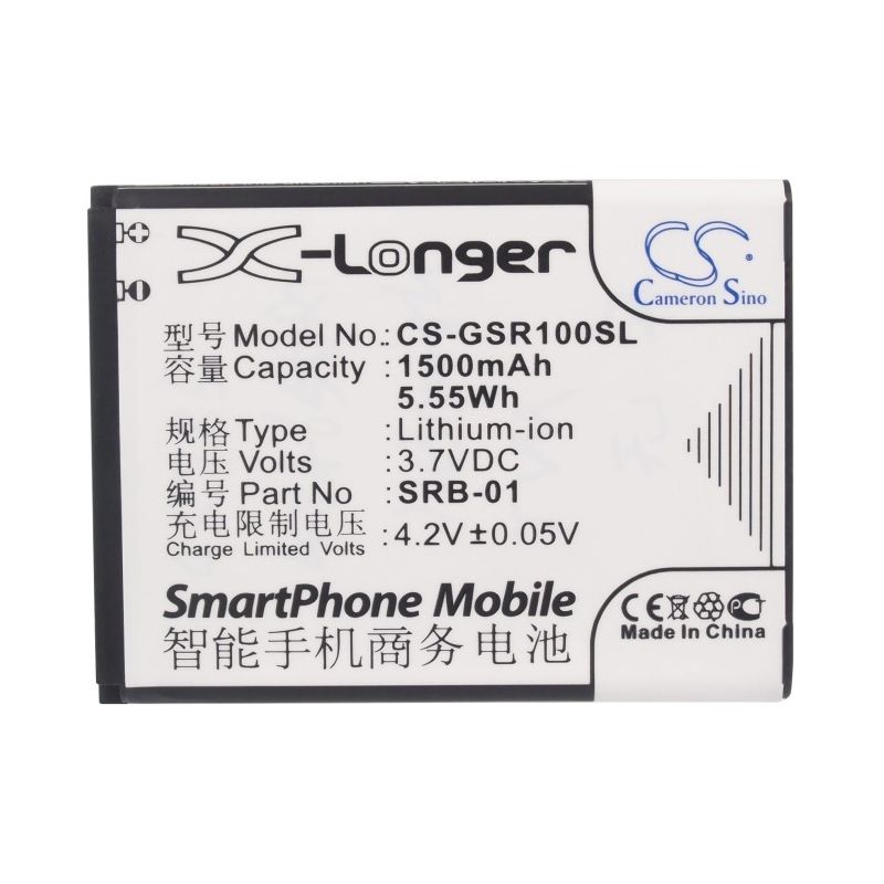 Li-ion Battery fits Gigabyte, gsmart rio r1, gsmart, rio r1 3.7V, 1500mAh Mobile & SmartPhone Cameron Sino Technology Limited