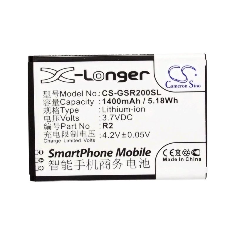 Li-ion Battery fits Gigabyte, gsmart roma r2, gsmart, r2 3.7V, 1400mAh Mobile & SmartPhone Cameron Sino Technology Limited