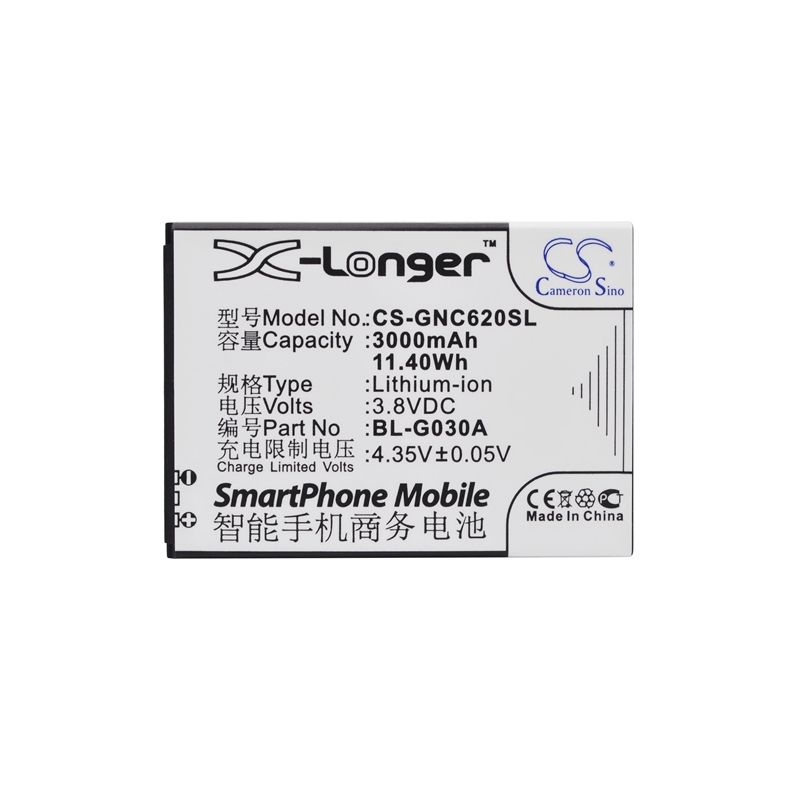 Li-ion Battery fits Gionee, c620, c620s, gn181 3.8V, 3000mAh Mobile & SmartPhone Cameron Sino Technology Limited