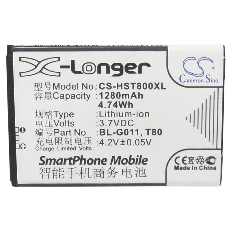 Li-ion Battery fits Gionee, gn100, hisense, t80 3.7V, 1280mAh Mobile & SmartPhone Cameron Sino Technology Limited