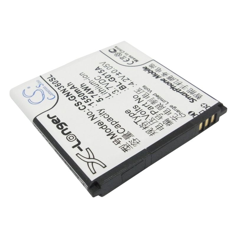 Li-ion Battery fits Gionee, gn108, gn205h, gn305 3.7V, 1550mAh Communications Cameron Sino Technology Limited (Suspended)