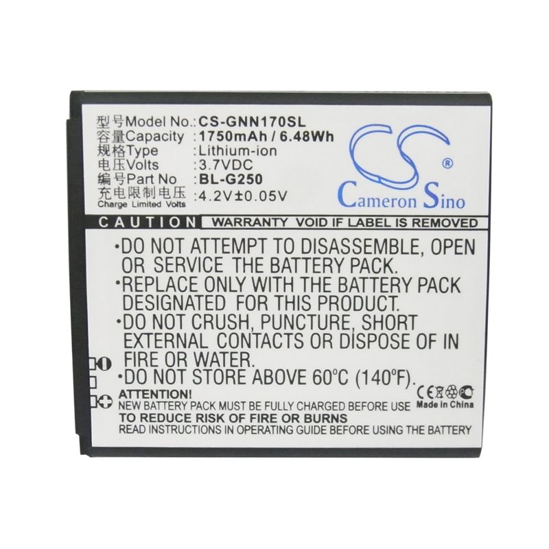 Li-ion Battery fits Gionee, gn170 3.7V, 1750mAh Communications Cameron Sino Technology Limited (Suspended)