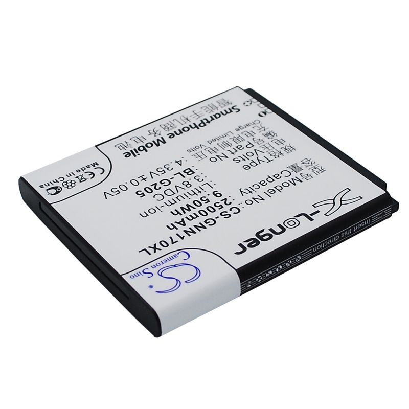 Li-ion Battery fits Gionee, gn170 3.8V, 2500mAh Mobile & SmartPhone Cameron Sino Technology Limited