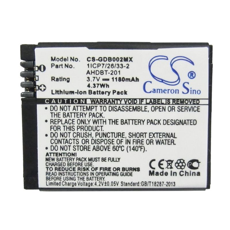 Li-ion Battery Fits Giroptic, Edges Closer To 360, Edges Closer To 360� Action Cam, Gopro 3.7v, 1180mah Camera Cameron Sino Technology Limited